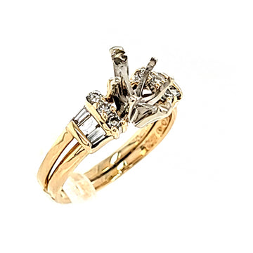 Diamond Semi-Mount Engagement Ring & Band